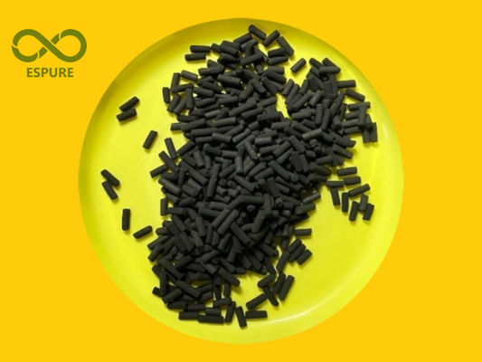 H2S Capacidad 0,150 g/cm3 Pellet de carbón activado impregnado para adsorción de gases ácidos